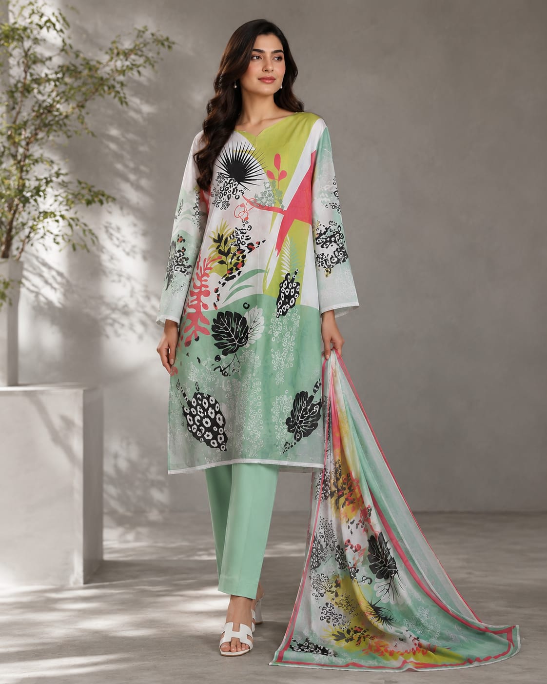 3 Piece - Printed Lawn Suit