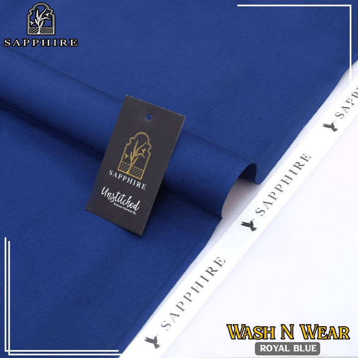 Sapphire Unstitched Wash N Wear Fabric - Royal Blue