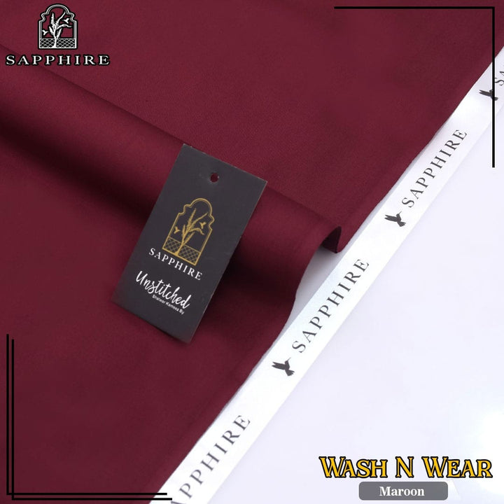 Sapphire Unstitched Wash N Wear Fabric - Maroon